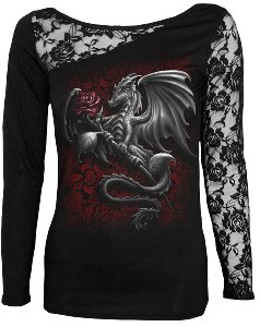 Spiral Dragon Rose Longshirt