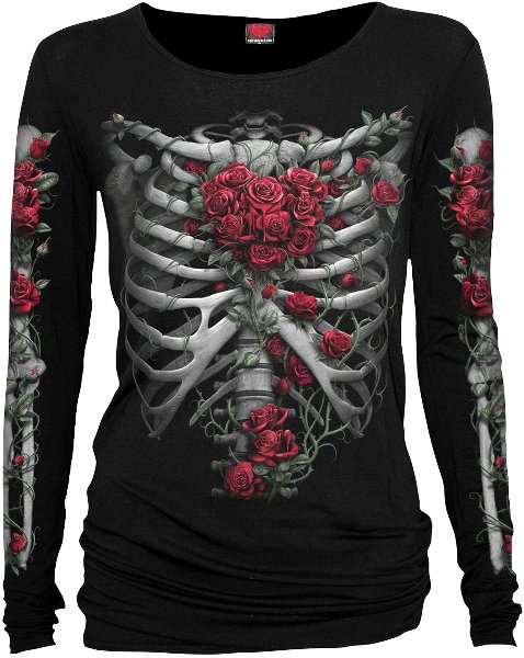 Spiral Rose Bones Longshirt
