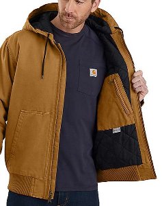 WASHED DUCK ACTIVE JACKET BROWN INSULATED