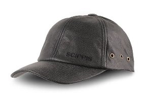 Leather cap schwarz