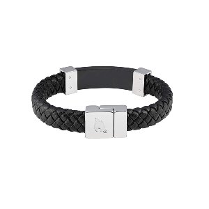 Steel Braided Leather Bracelet