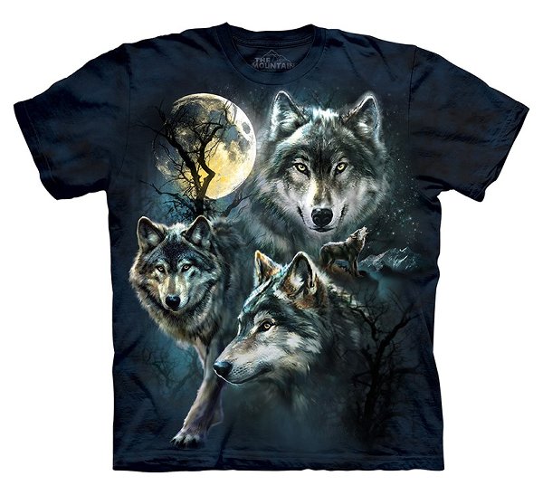 Moon Wolves Collage Adult T-Shirt