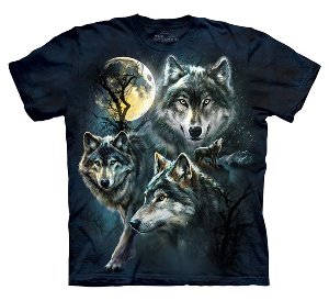 Moon Wolves Collage Adult T-Shirt