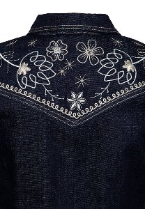 Damen Western Denim Jacket "Flowers"
