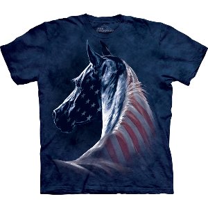 Patriotic Horse Head Adult Americana T Shirt