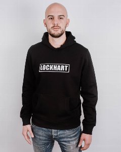 Boxed Chenille Patch Hoodie Schwarz